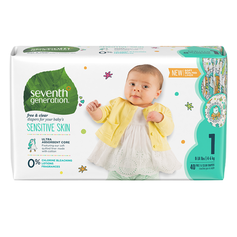 Seventh Generation Diapers Size 1 Pasos Verdes